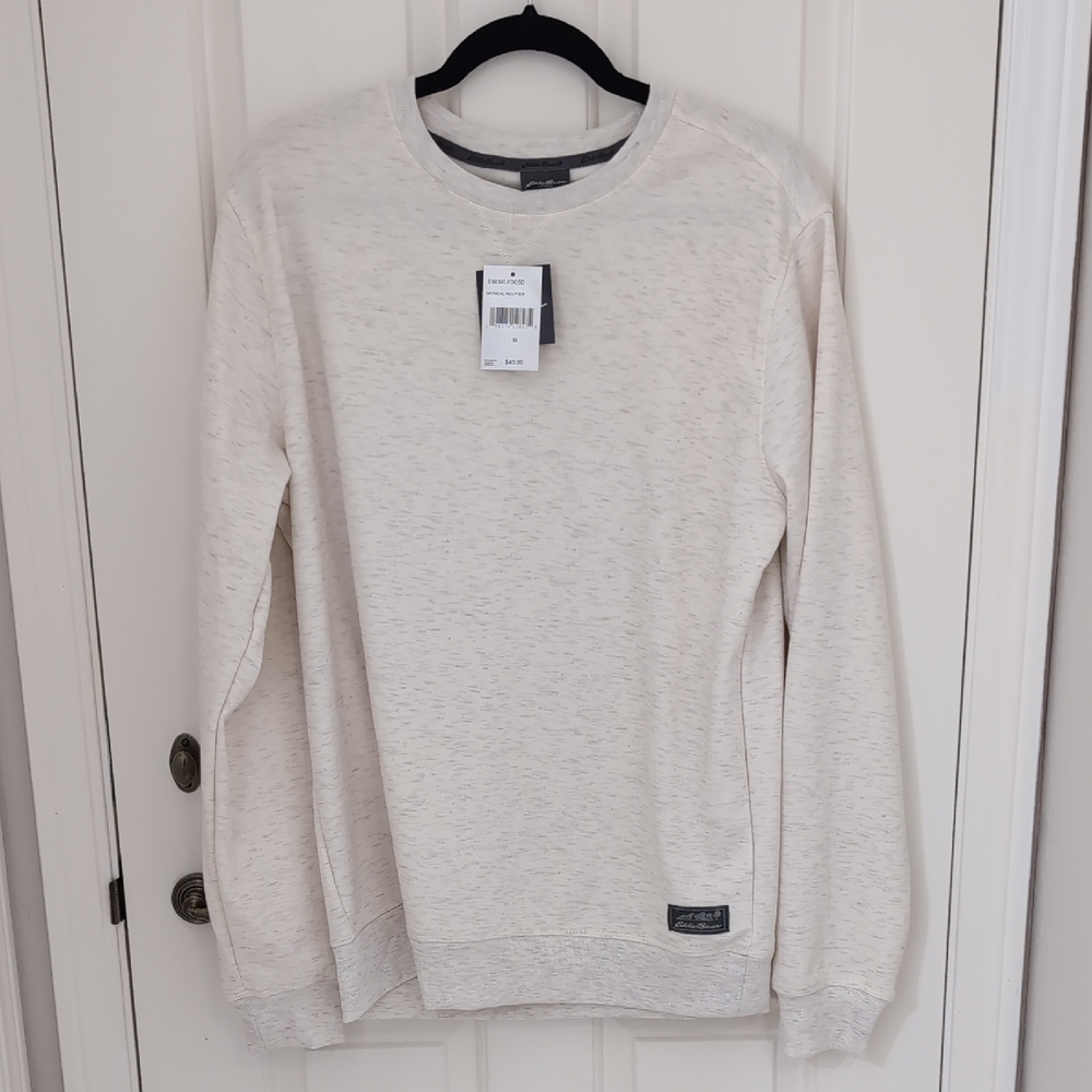 NWT Eddie Bauer Oatmeal Heather Fleece Long Sleeve - men Medium